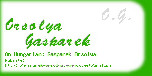 orsolya gasparek business card